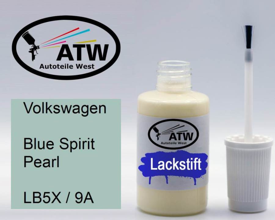 Volkswagen, Blue Spirit Pearl, LB5X / 9A: 20ml Lackstift, von ATW Autoteile West.